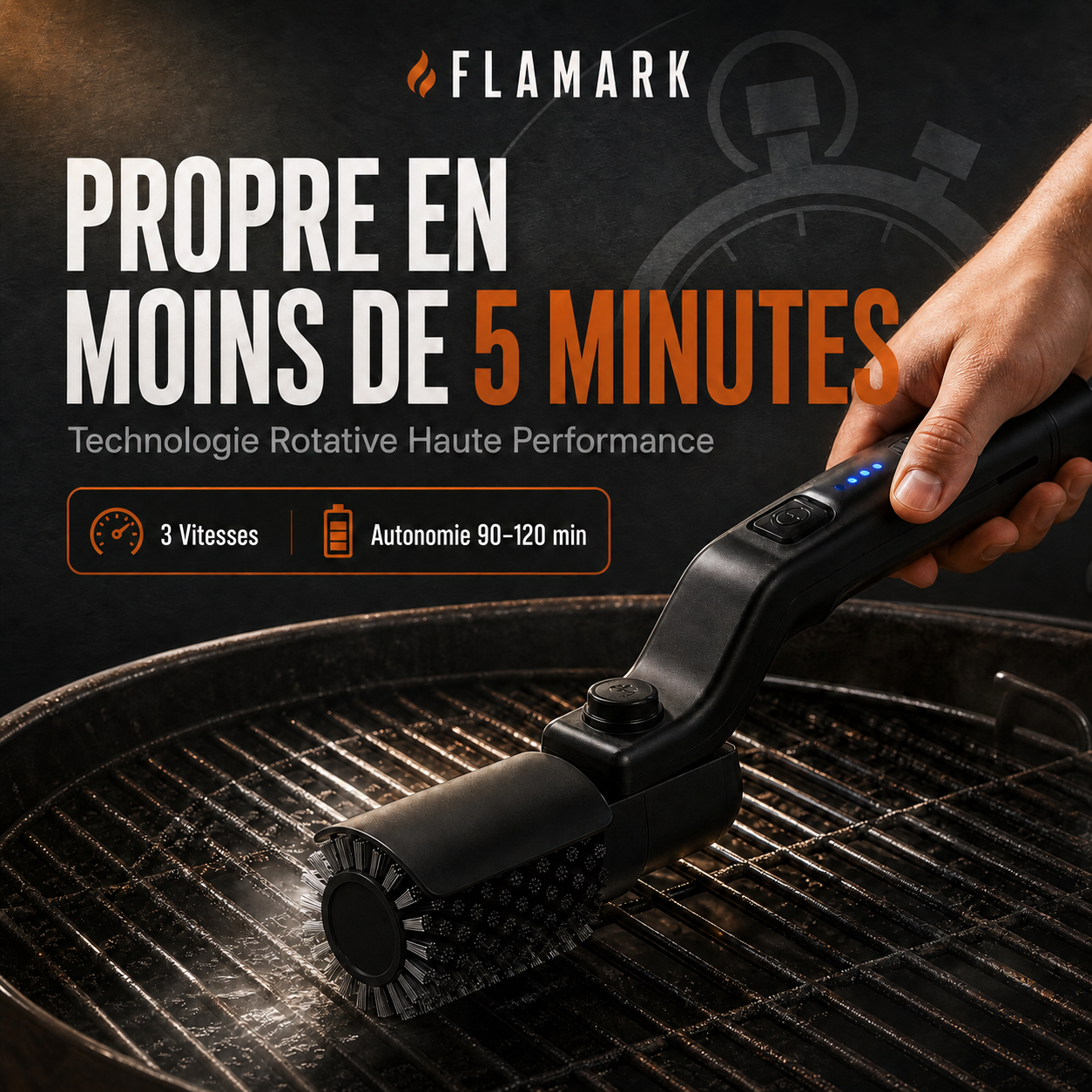 Flamark ProBrush Elite™ - Brosse électrique pour barbecue